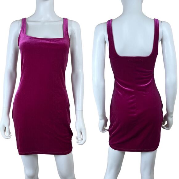 Urban Outfitters Hailey Women Size S Pink Velvet Sleeveless Bodycon Mini Dress - Picture 1 of 14